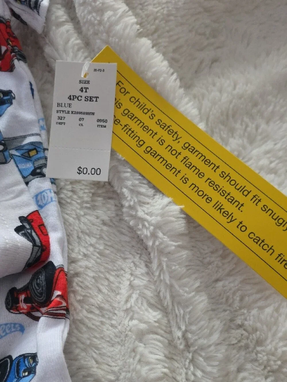 Kids' Red & Blue Hotwheels Car Print Pajama Set